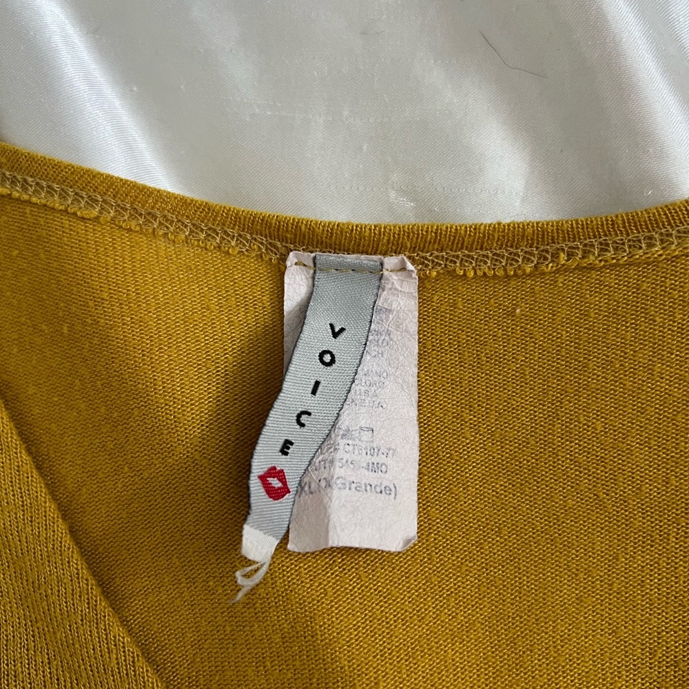 Vintage Voice Mustard + Red Contrast Empire Waist Top - Picture 4 of 5